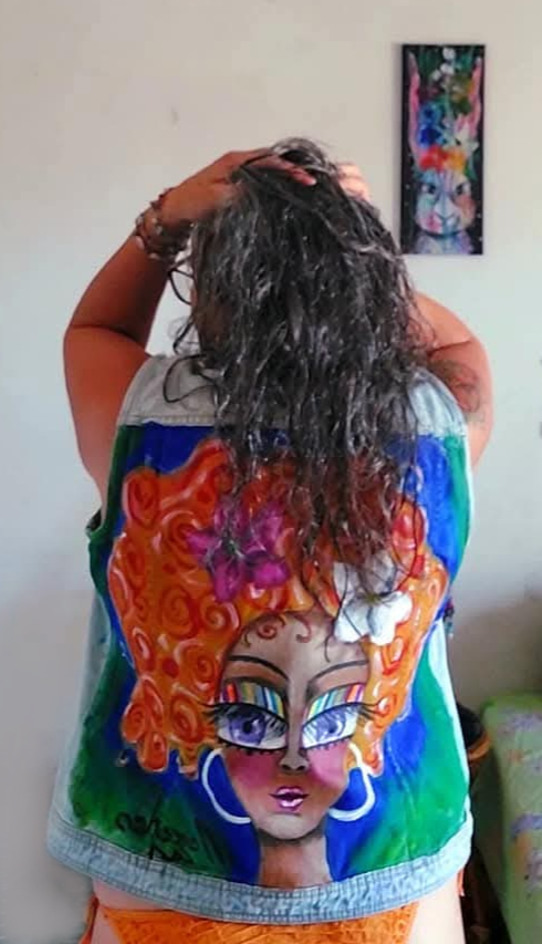 Chaleco jean pintado