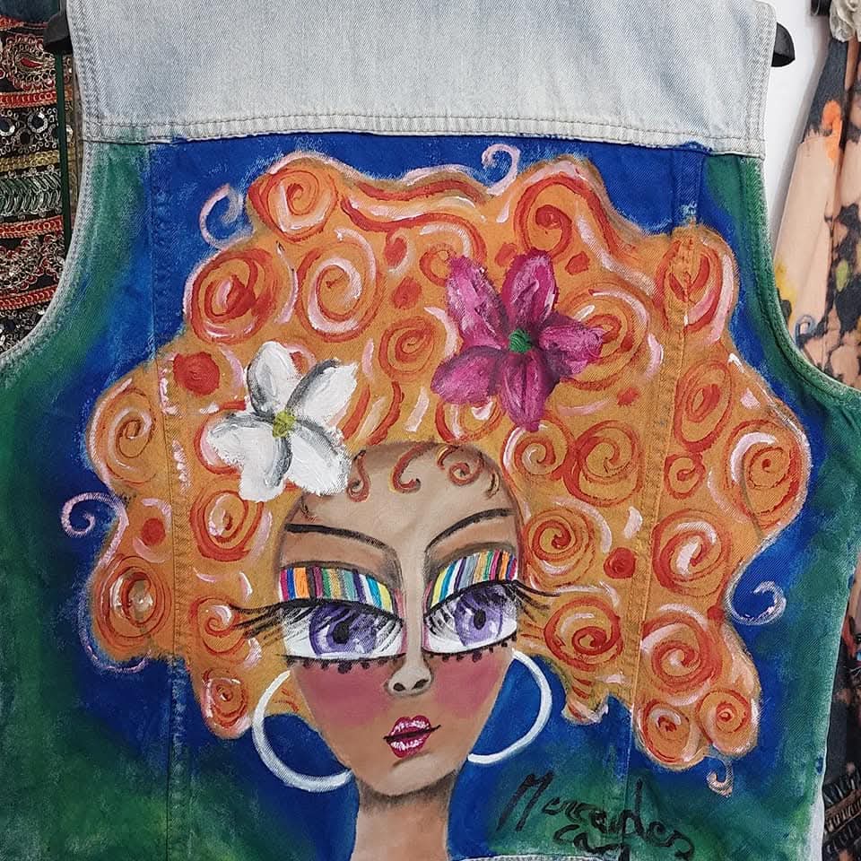 Chaleco jean pintado